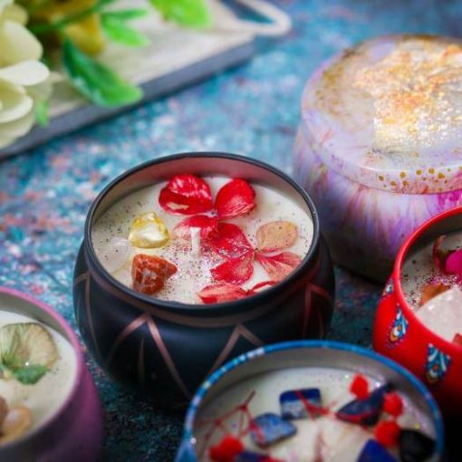 Soloria - Nến thơm cốc hoa hồng khô thiên nhiên - Hình ảnh 2