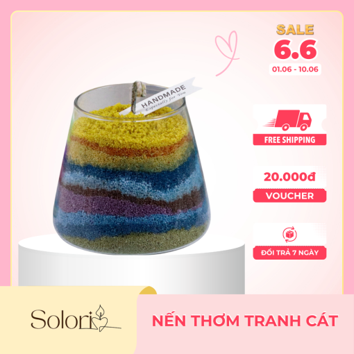 Nến thơm tranh cát màu