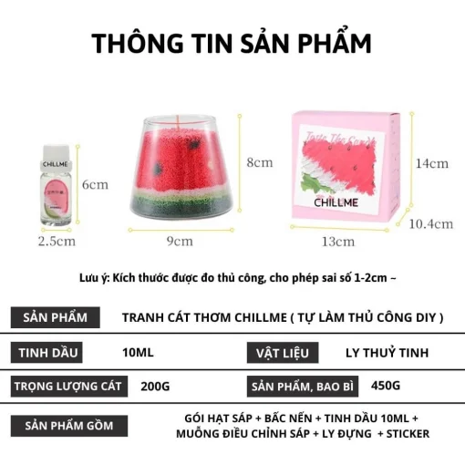 Soloria - Cát nến thơm dưa hấu ngọt ngào 450g - Hình ảnh 4